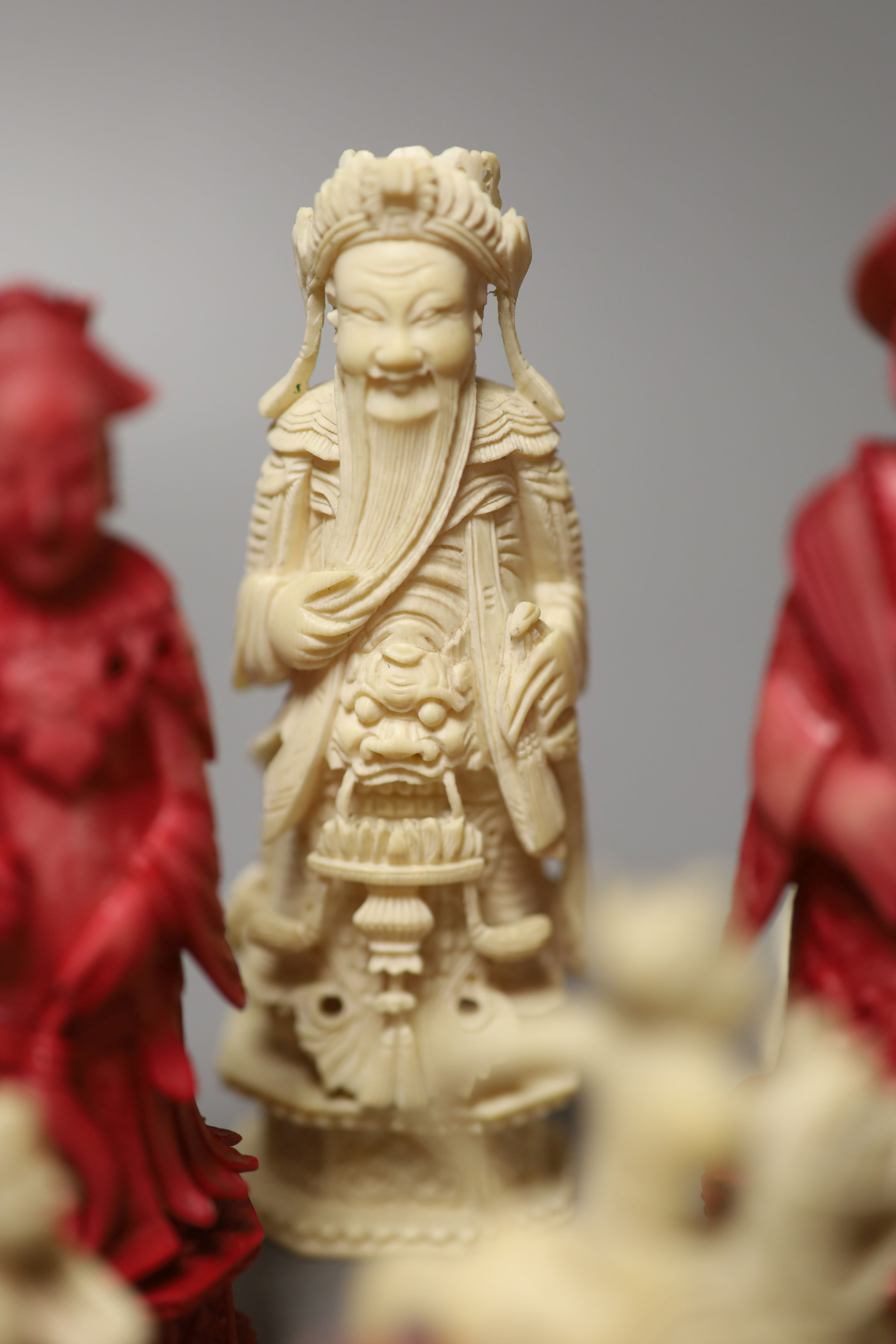 A Cantonese ivory part chess set